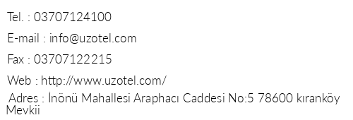 Uz Otel Safranbolu telefon numaralar, faks, e-mail, posta adresi ve iletiim bilgileri